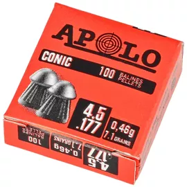 Apolo Conic AirGun Pellets .177/4.5 mm, 100 pcs. 0.46g/7.1gr (10001)