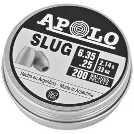 Apolo Slug 33 .25/6.35mm AirGun Pellets, 200 psc 2.14g/33.0gr (19303)