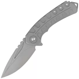 Bestech Buwaya Dark Bead Blast Titanium, Dark Bead Blast M390 by Kombou Knife (BT2203A)