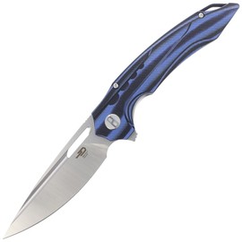 Bestech Knife Ornetta Carbon Fiber / Blue G10, Stonewash / Satin N690 by Kombou (BL02A)