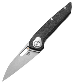 Bestech Knife VK-VOID White Bead Blast Stonewashed Titanium / Carbon Fiber, Stonewashed Elmax by VULPEX KNIVES (BT2305B)