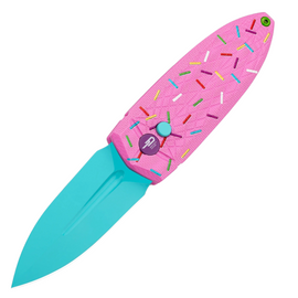 Bestech QUQU Pink/Printed Sprinkle Pattern G10, Blue 14C28N by Gogo Knife (BG57C-2)