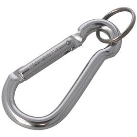 FOX 8 Aluminium Spring Clip Hook Carabiner, Silver