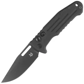 Fox New Smarty CP Automatic Knife, Black Aluminum, Black PVD N690Co by Stefano De Lorenzi (FX-503 ALB)