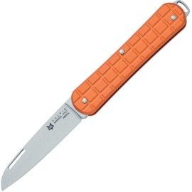 Fox Vulpis Grenade Pattern Orange Aluminum Knife, Polished N690Co (FX-VPGP130 OR)