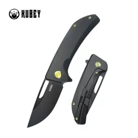 Kubey Knife Hyperion Black Titanium, Black Coated CPM S35VN by Jelly Jerry (KB368B)