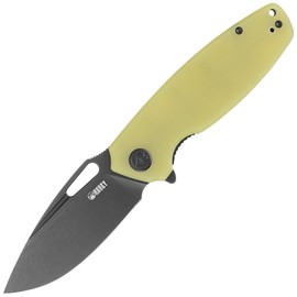 Kubey Knife Tityus Translucent Yellow G10, Dark Stonewashed D2 (KU322G)