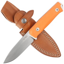 LionSteel Bushcraft Knife Orange G10, Stone Washed Sleipner by Molletta (B41 GOR)