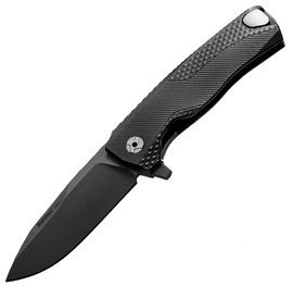 LionSteel ROK Black Aluminium, Black M390 by Molletta Knife (ROK A BB)