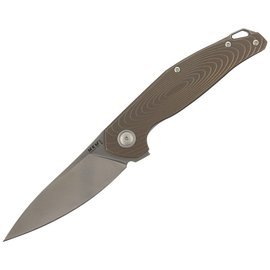 MKM Goccia Bronze Stonewashed Titanium Knife, Satin M390 by Jens Ansø (MKGC-TBR)