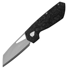 Maserin W1 Black/Silver FatCarbon, Matted Tungsten by Attilio Morotti Knife (373/WTN)