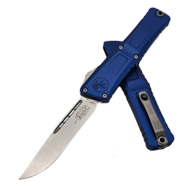 Microtech Combat Troodon S/E Gen III OTF Knife Navy Blue Aluminum, Stonewashed M390MK by Tony Marfione (1144-10NA)