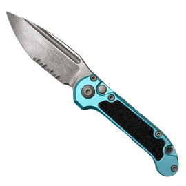 Microtech LUDT S/E Gen III Automatic Knife Turquoise Aluminum/3M, Apocalyptic P/S M390MK by Tony Marfione (1135-11APTQ)