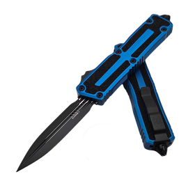 Microtech Scarab II D/E Gen III Blue Aluminium/3M, Black M390MK by Tony Marfione OTF Knife (1280-1BL)