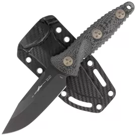 Microtech Socom Alpha Mini S/E Signature Black Carbon Fiber, Black DLC M390 by Tony Marfione (113M-1DLCCFS)