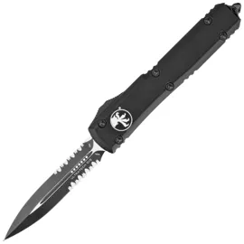 Microtech Ultratech D/E OTF Knife Black Aluminum, Tactical P/S M390 by Tony Marfione (122-2T)