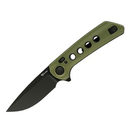 Reate PL-XF-4 Knife Green Micarta/Black G10 Inlay, Black PVD Nitro-V