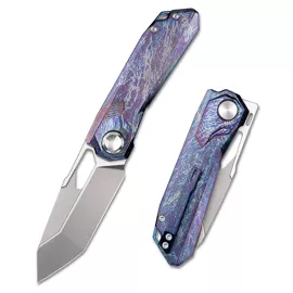 Remette Peregrine Falcon Knife Thunder Lightning Titanium, Hand Grinding Pearlescent M390 (RTT1-T)