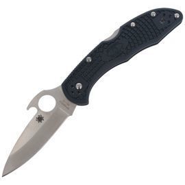 Spyderco Delica 4 FRN Grey Emerson Opener PlainEdge Knife (C11PGYW)