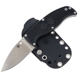 Spyderco Enuff FRN Black Leaf PlainEdge Knife (FB31PBK)