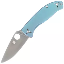 Spyderco Tenacious R.I.L. Blue Titanium, Satin 8Cr13MoV by Eric Glesser (C122TIBLP)