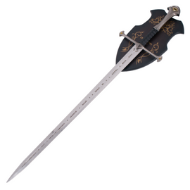 Sword Third Decor Habitat Black Leather/Gray Steel, Satin (11013A)