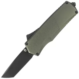 Tekto A5 Spry Mini T/E OD Green Aluminum OTF Knife, Black CPM S35VN