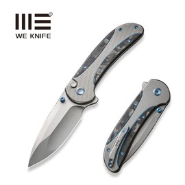 WE Knife Zizzit Grey Titanium/Marble Carbon Fiber, Polished Bead Blasted CPM 20CV (WE23031-3)