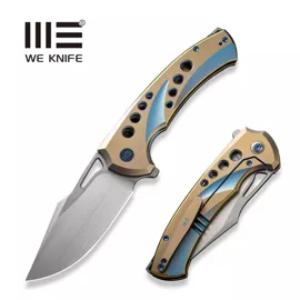 We Knife Swiftfin Golden/Blue Titanium, Hand Rubbed Satin CPM 20CV (WE23051-4)