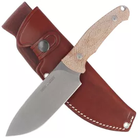 anger Natural Canvas Micarta, Stonewashed N690 by Jens Ansø knife (VT4054CN)