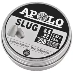 Apolo Slug 25 .22/5.5mm Airgun Pellets, 250 psc 1.62g/25.0gr (19301)