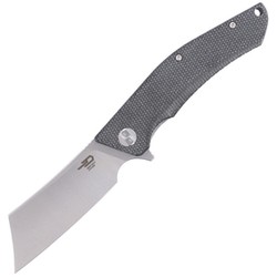 Bestech Cubis Black Micarta, Stonewashed/Satin D2 KNife (BG42A)