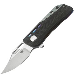 Bestech Engine Bowie Carbon Fiber/Colorful Flamed Titanium, Bead Blasted/Satin CPM S35VN (BT1806D)