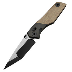 Bestech Knife Cetus Bronze Black Titanium / Natural Canvas Micarta, Black PVD / Satin M390 by Poltergeistworks (BT2304B)