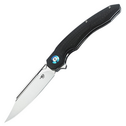 Bestech Knife Fanga Carbon Fiber / Black G10, Satin D2 by Kombou (BG18C)