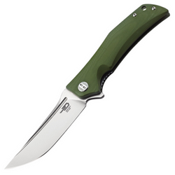 Bestech Scimitar Army Green G10, Stonewashed/Satin D2 Knife (BG05B-1)