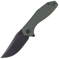 Civivi Knife ODD 22 Green Canvas Micarta, Black Stonewashed 14C28N by Tuffknives (C21032-2)