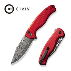 Civivi Knife Stormhowl Red Aluminum, Damascus (C23040B-DS1)