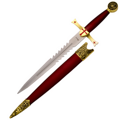 Decor Habitat Templar Dagger, Red ABS, Satin (S0210RD)