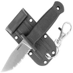 Demko Armiger 2 Clip Point Black Thermal Plastic Rubber, Satin 4034SS by Andrew Demko Knife (ARM2-4034SS-CP-SERR)