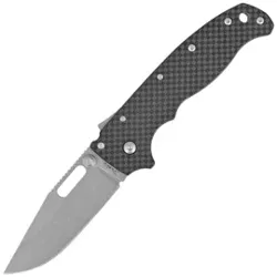 Demko Knife AD20.5 Clip Point Carbon Fiber, Stonewashed D2 by Andrew Demko (205-D2-CFCP)