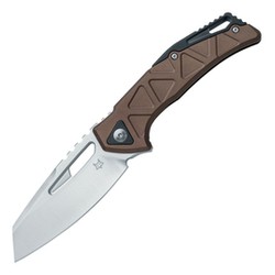 Fox Chronos Bronze Aluminum Knife, Black HW, Satin MagnaCut by Stefan Merk (FX-552 ALBR)