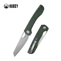 Kubey Elang Knife Green Micarta, Beadblasted AUS-10 by Sebastian Irawan (KU365E)