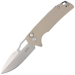 Kubey Knife RDF Tan G10, Bead Blasted AUS-10 by HYDRA Design (KU316D)