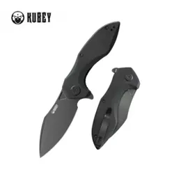 Kubey Nobel Knife Black G10, Blackwashed 14C26N (KU236O)