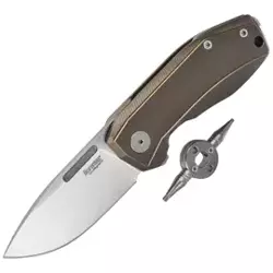 LionSteel Nano Bronze Titanium, Satin MagnaCut Knife (NA01 BR)