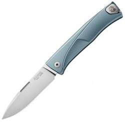 LionSteel Thrill Blue Titanium, Satin M390 by Molletta Knife (TL BL)