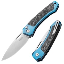 LionSteel Twain Blue Titanium / Carbon Fiber, Satin MagnaCut by Gianni Pauletta (TW BL CF)