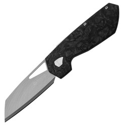 Maserin W1 Black/Silver FatCarbon, Matted Tungsten by Attilio Morotti Knife (373/WTN)