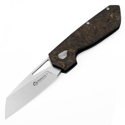 Maserin W2 Black/Gold FatCarbon, Satin M390 by Attilio Morotti Knife (371/G)